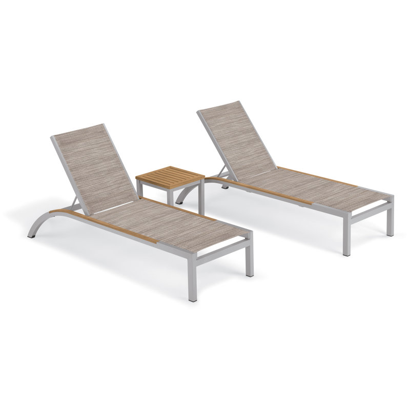 Argento And Travira Outdoor Chaise Lounge, Bellows