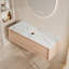 Base de meuble-lavabo flottant 47 po seulement, structure en bois massif multicouche avec 1 tiroir et 1 armoire, plateau en pierre frittée blanche-135712561-137933990