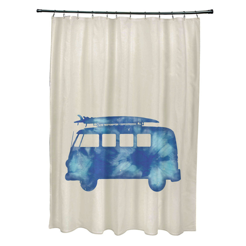 Rideau de douche simple Wally, Bleu