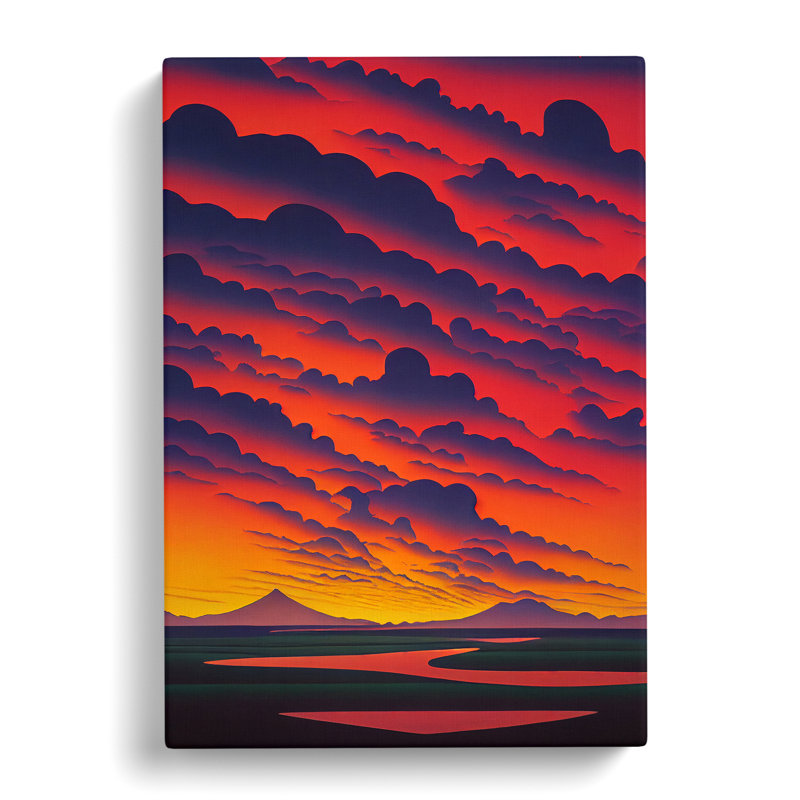 A Mountain Sunset No.2 - Wrapped Canvas, 50cm H x 35cm W x 3cm D