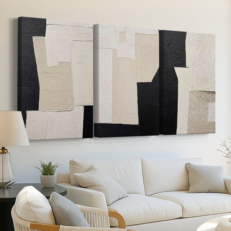 ABSTRACT Series DCXLIX - Toile tendue sur mesure - 3 pièces, H 36 po x l 72 po
