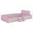 Velvet Upholstered Daybed With Stairs & Gas Lift Storage Ottoman, Contrast Color, Padded Guardrails-407922065-407922069