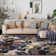 Dichiera Floral Brown/Navy/Cream Non-Slip Rubberback Area Rug
