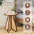 Mid-century Round Side Table Rattan End Table 