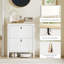 Armoire à chaussures avec 2 tiroirs rabattables, armoire de rangement étroite pour chaussures, blanc