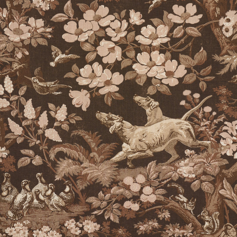 Hound Meadow Fabric, Sepia