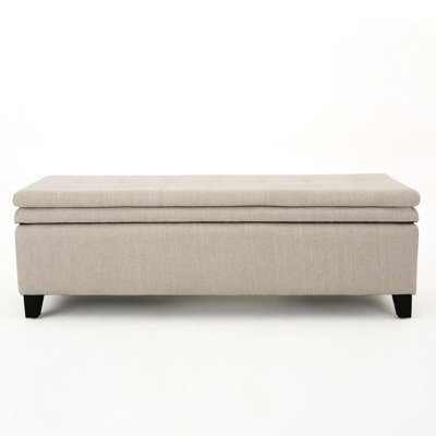 Rangement en tissu blanc éblouissant - un banc élégant qui brille dans votre décor