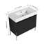 Meuble-lavabo autoportant avec lavabo en résine, armoire de rangement