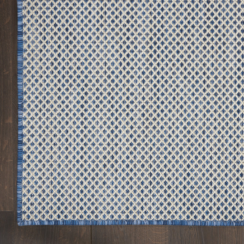 Gabriela Blue/Ivory Indoor/Outdoor Area Rug, Rectangle 8' x 10'