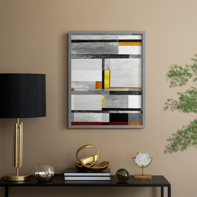 Reproduction encadrée Retro Spectrum V7 - bois massif, H 15 po x l 12 po, Gris