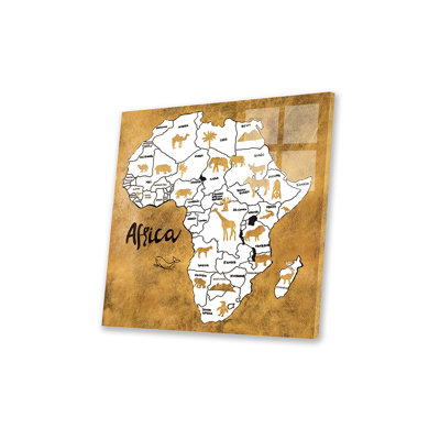 Reproduction de carte d'Afrique sur verre acrylique