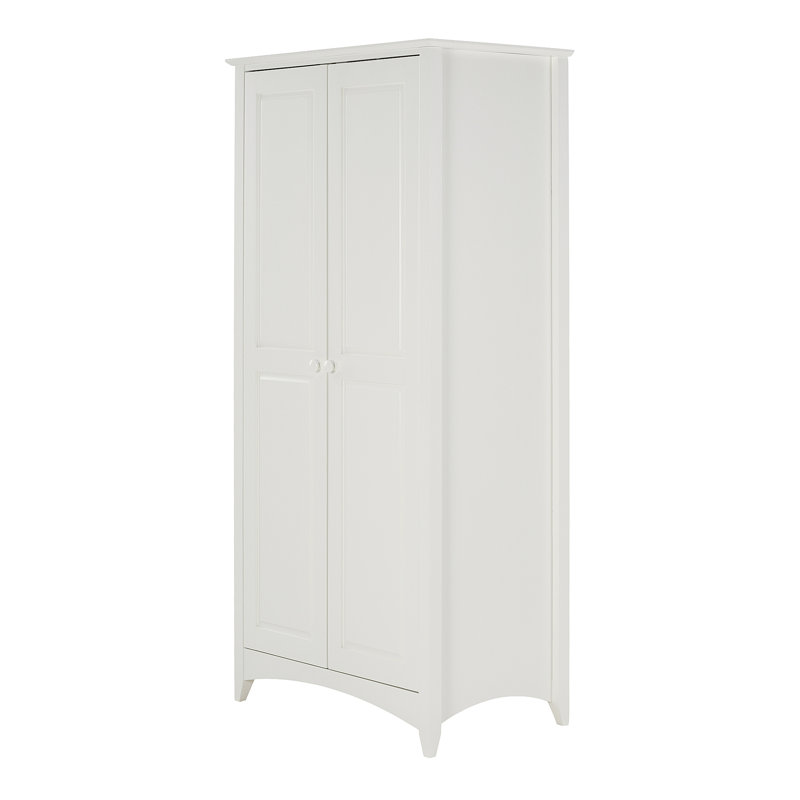 Derrickson 2 Door Solid Wood Wardrobe, White