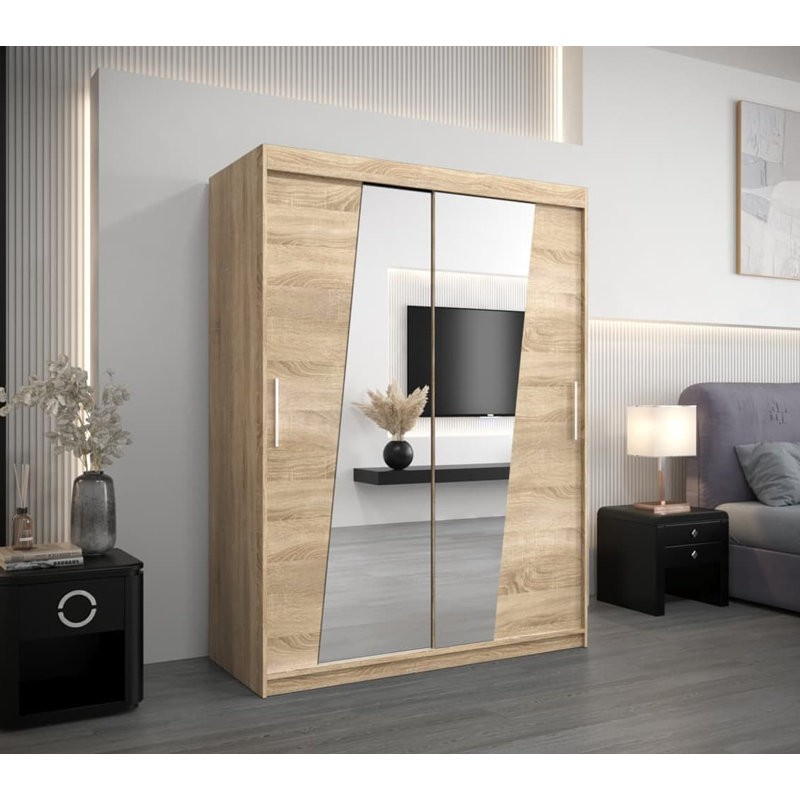 Milbra 2 Door Manufactured Wood Wardrobe, Oak Sonoma
