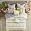 Housse de couette en coton rayée grise et jaune