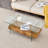 Rectangular Floating Coffee Table Wooden Color Glass Legs-92554555