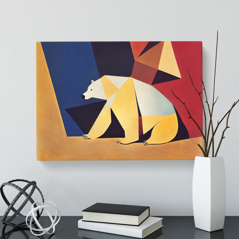 Cool Abstract Polar Bear - Wrapped Canvas, 35cm H x 50cm W x 3cm D