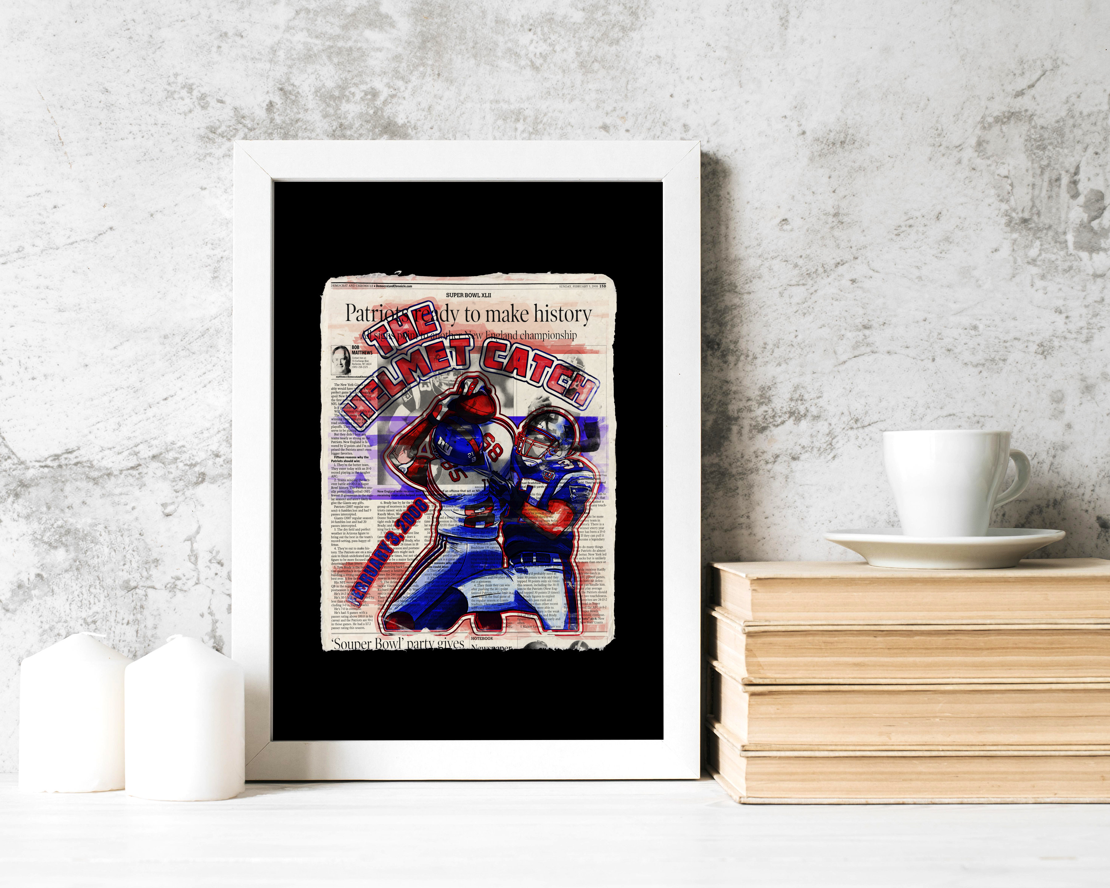 New York Giants Historical Review Uniforms Framed Watercolor Print