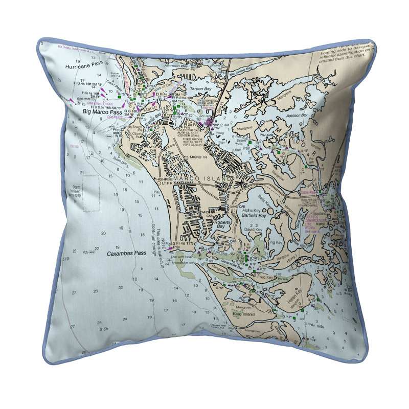 Housse de coussin d'extérieur carré Betsy Drake Interiors, 12 po x 12 po