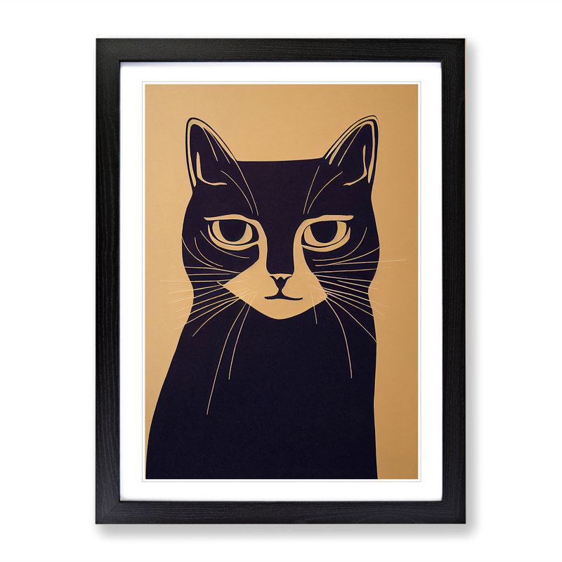 Sweet Cat - Framed Print, Black, 64cm H x 46cm W x 2cm D