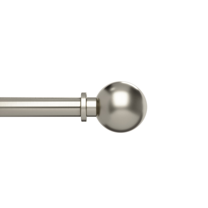 Nickel Adjustable Steel Curtain Rod with Ball Finials