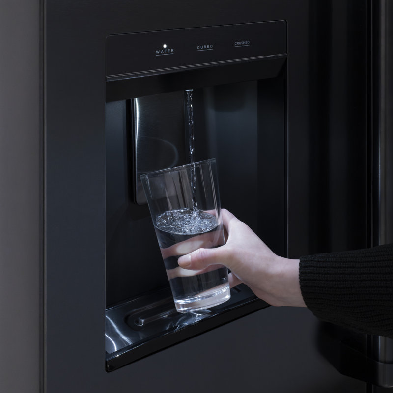 Zline 36 In. 28.9 Cu. Ft. Standard-depth French Door External Water Dispenser Refrigerator With Dual Ice Maker In Fingerprint Resistant Stainless Steel