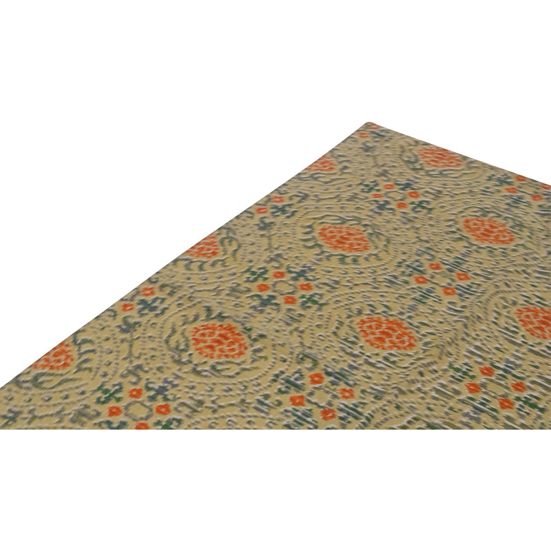 Flatweave Wool Ikat Area Rug in Beige And Multi