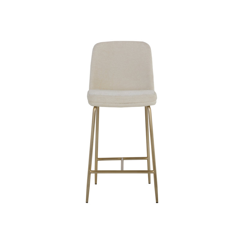 Clifton Upholstered Stool with Solid Wood Frame, Ivory