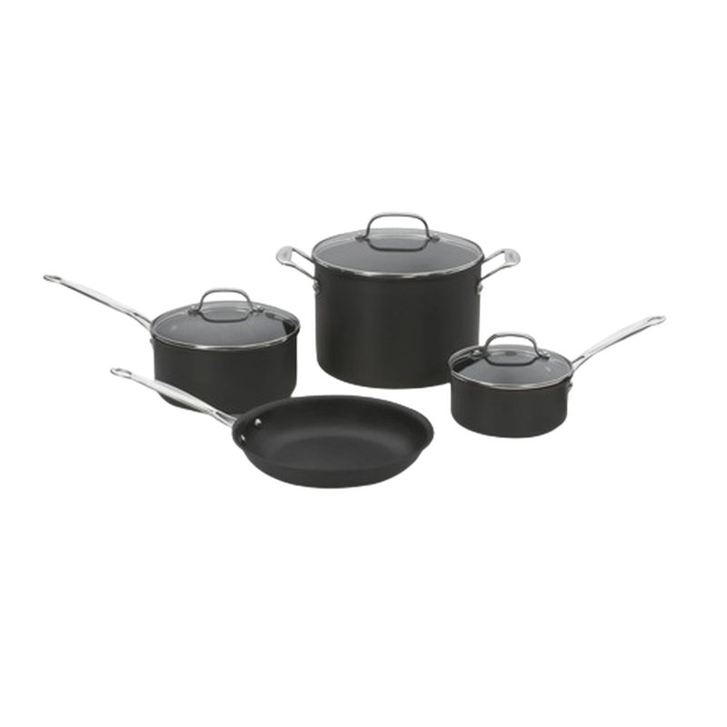 Black Nonstick Aluminum 7-Piece Cookware Set