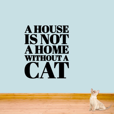 Adhésif décoratif «Une maison n'est pas une maison sans chat»