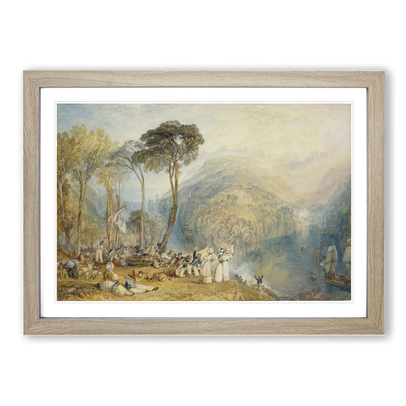 Dartmouth Cove by Joseph Mallord William Turner - Picture Frame Painting, Oak Framed, 27cm H x 36cm W x 2cm D