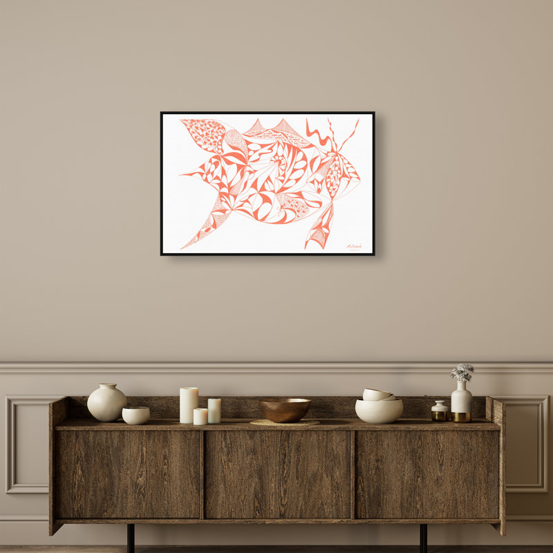 Manuel Roman - Pez Beta Print by Oliver Gal, 17"H x 25"W, Black Floater Frame