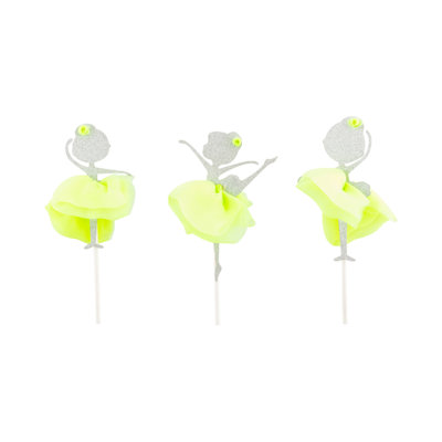 Gâteaux de restaurant 5 x 2,3 pouces, 10 petits gâteaux en argent à paillettes - pour les événements, durable, papier vert, ballerines, pour des décorations de dessert et de fête