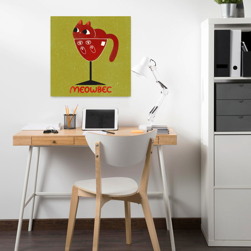 Art contemporain rétro, art de chat, H 18 po x l 18 po