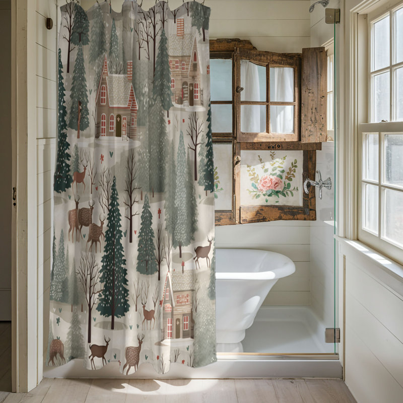 Old Christmas - Rideau de douche Premium, H 74 po x l 71 po
