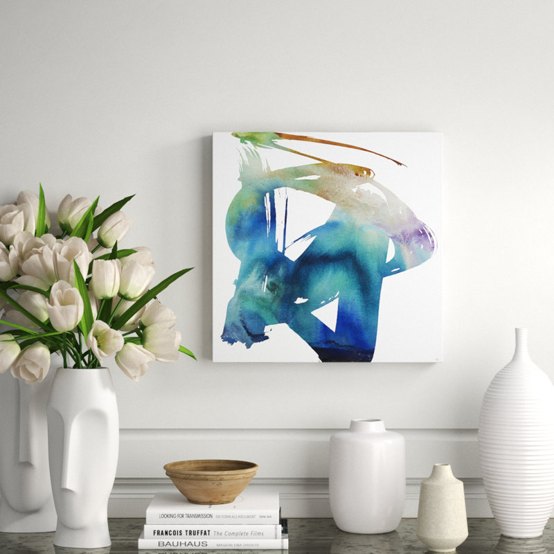 Scripted 1 Painting by Jennifer Hollack Raboin, 27" H x 27" W x 2.25" D, Gold Frame Canvas