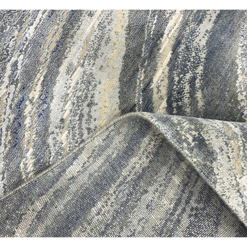 Canterbury Hand Woven Silk Abstract Area Rug, Rectangle 8' x 10'
