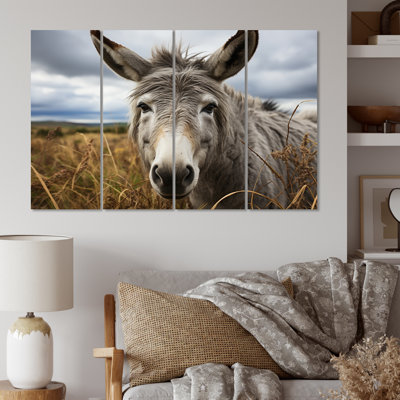 Grey Donkey Gentle Companion Animals Wall Decor on Metal
