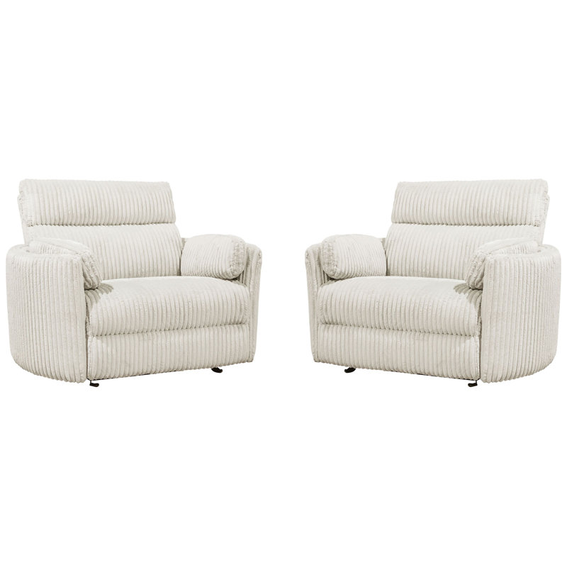 Bre 53.1'' W Power Reclining Individual Seat, Mega Ivory