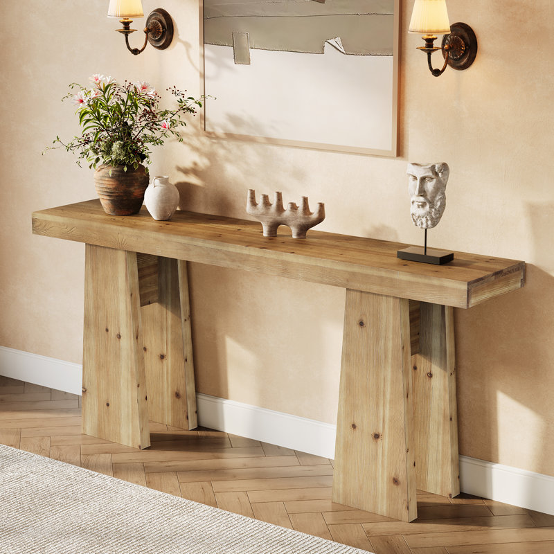 Console en bois massif 70,9 po