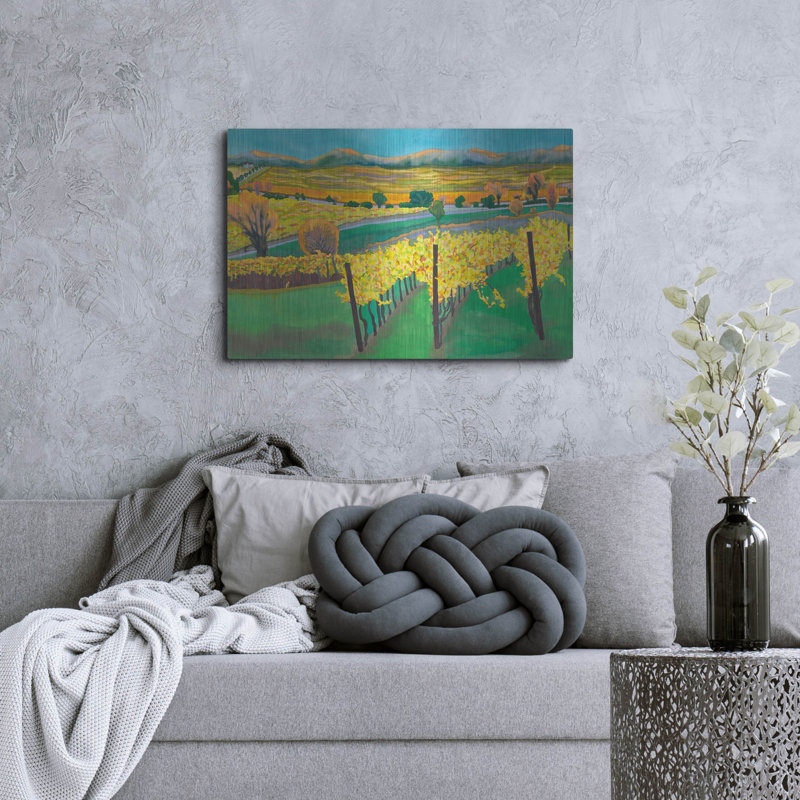 «Autumn Vineyard» par Carissa Luminess, art mural en métal, H 24 po x l 36 po