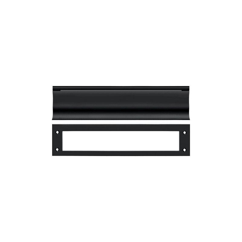 13" x 3" Brass Mail Slot, Black
