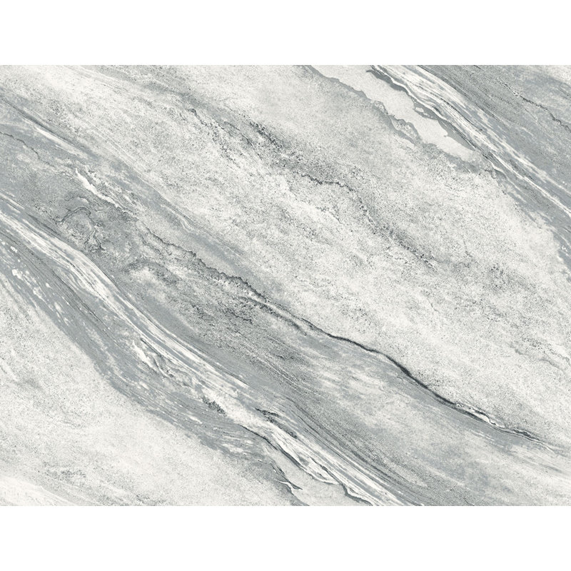 Papier peint marbré Bhargavi, Gris / noir