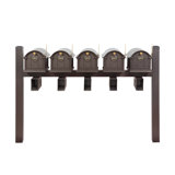 Balmoral Quint Mount Mailbox /w/ Pyramid Caps, Personalized Door Medallion, Newspaper Box (5 Mailboxes, Posts, 5 Newspaper Boxes, 5 Medallions)