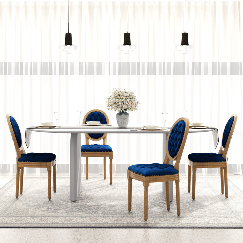Ensemble de table de salle à manger Farmerhouse, 5 pièces: table, 4 chaises, Bleu