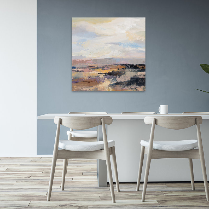 Route au crépuscule Ii, art contemporain, H 32 po x l 32 po