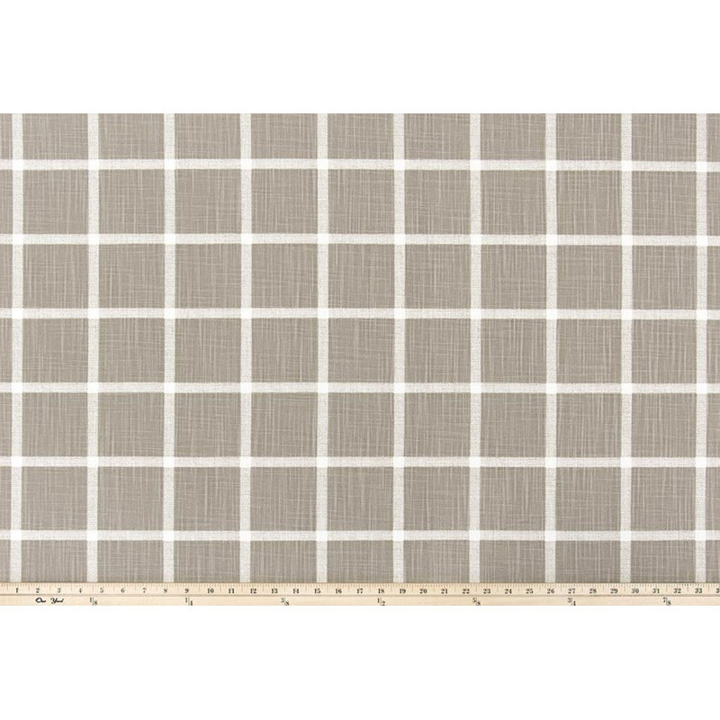 Rideaux en toile écru brun clair à carreaux, L 72 po x L 50 po