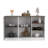 Kitchen Island, Three Open Shelves, Two Cabinets