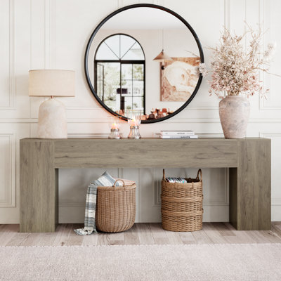 Extra Long Entryway Table Modern, 86-Inch Behind Couch Table, Grey