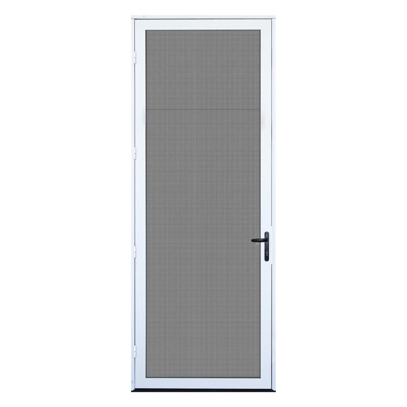 Porte moustiquaire en aluminium de sécurité ultime à une hauteur et à fixation simple 96 po Meshtec 2.1, Blanc
