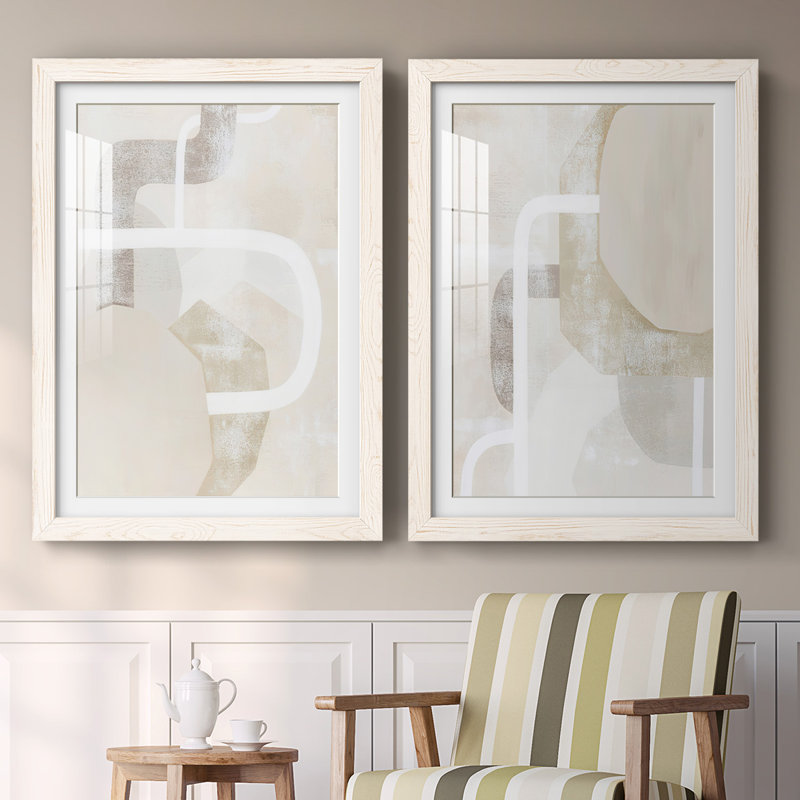 Impression encadrée «Quiet Affection I-Premium» - prête à être accrochée, Blanc, H 31,5 po x l 88 po x P 1,5 po